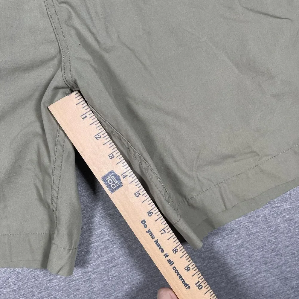 Faherty Chino Shorts Mens 36 Green Polyester Cotton Drawstring Pockets 8in